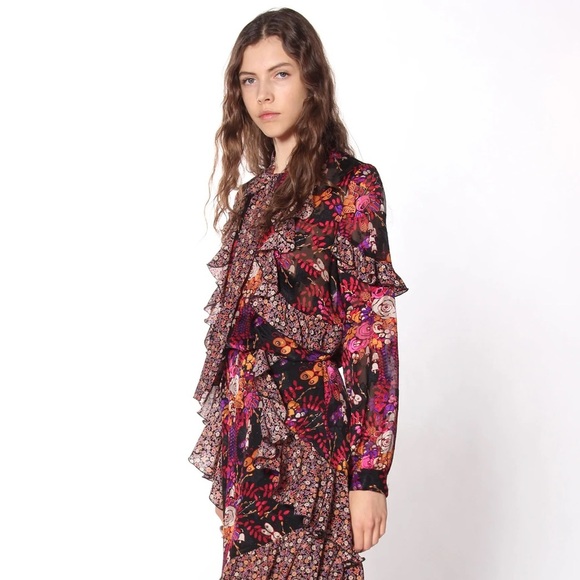 Anna Sui Tops - Anna Sui Resort 2018 Butterflies & Bells Silk  Tunic Blouse L XL Retail $700+
